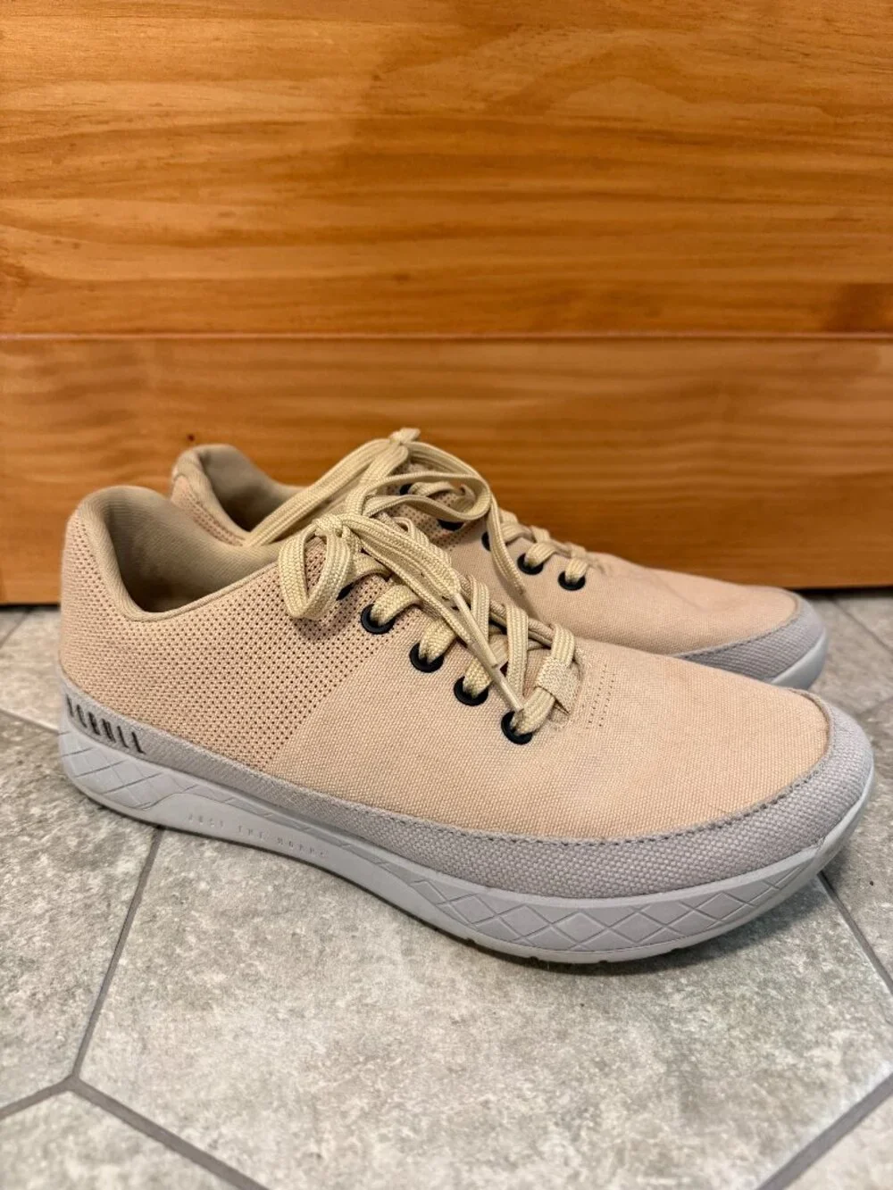 NOBULL Canvas Sand Neutral Trainer Athletic Gym Shoes Women's size 9